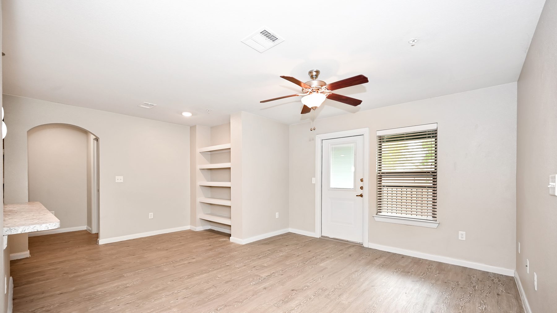 Post Oak living area and apartment layout